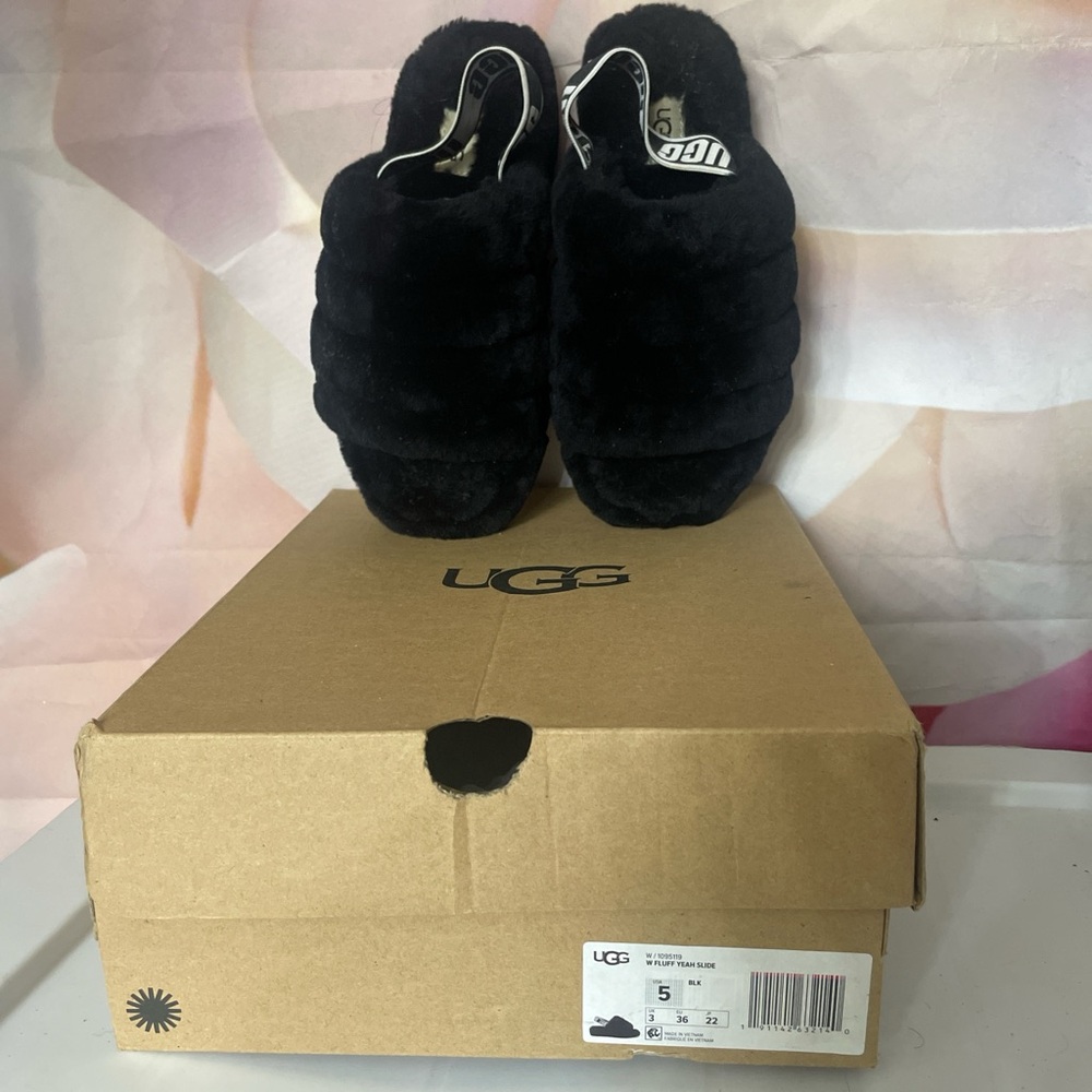 UGG Black Moccasin-Style Slippers
